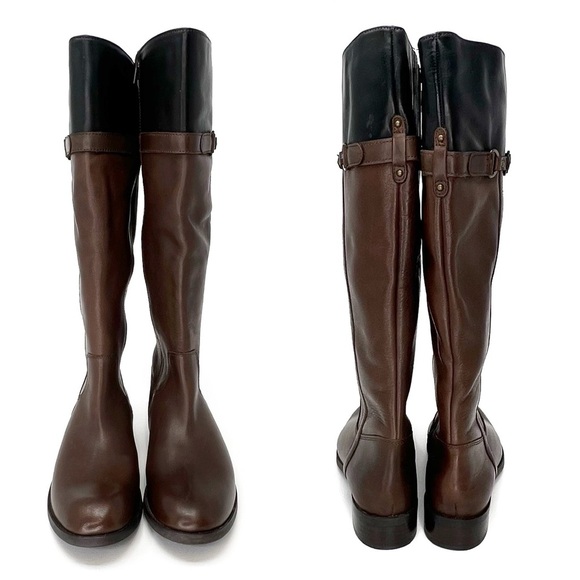 NEW Clarks Riding Boots Women’s Size 6 Brown Black Leather Tall Knee-High new - Picture 2 of 12
